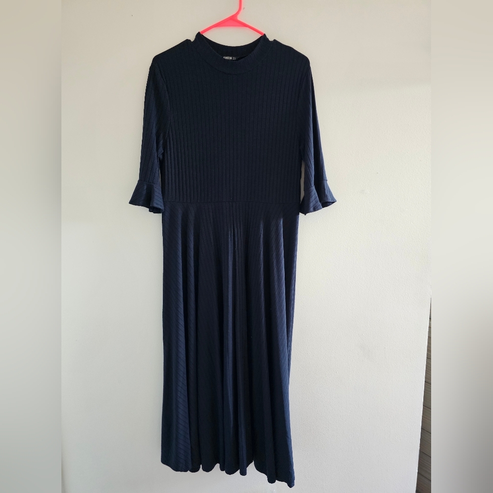 SHEIN Navy Long Sleeve Dress